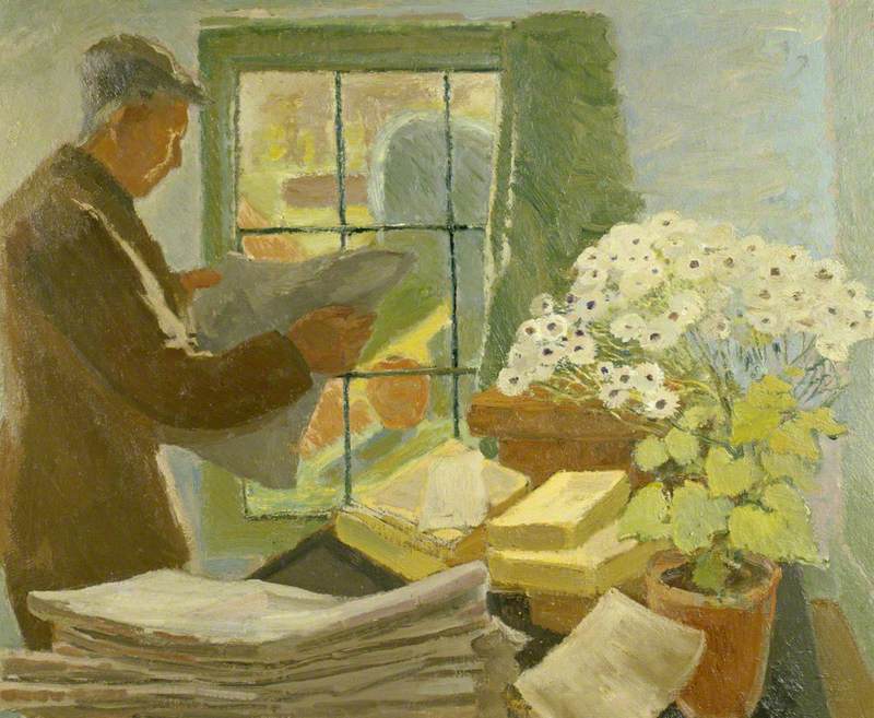 Parsons, Marjorie Tulip Ritchie ('Trekkie'); Leonard Sidney Woolf (1880-1969), at a Window in Monk's House; National Trust, Monk's House; http://www.artuk.org/artworks/leonard-sidney-woolf-18801969-at-a-window-in-monks-house-220648